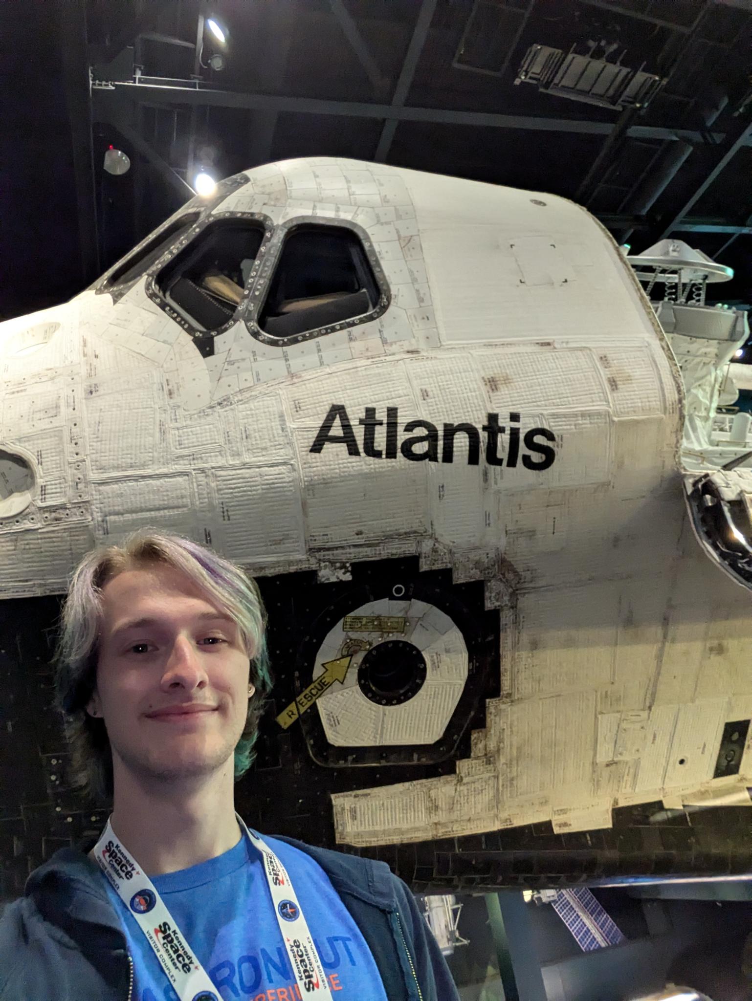 Photo with the Space Shuttle Atlantis at Kennedy Space Center Visitor Complex
